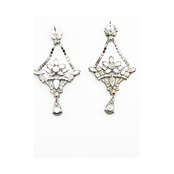 🔶NICKY BUTLER FASHION Blue Crystal Flower Basket Chandelier Drop Earrings NEW - Picture 10 of 16